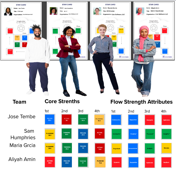 Team Lion Star Cards Strengths Flow Fusion Matrix
